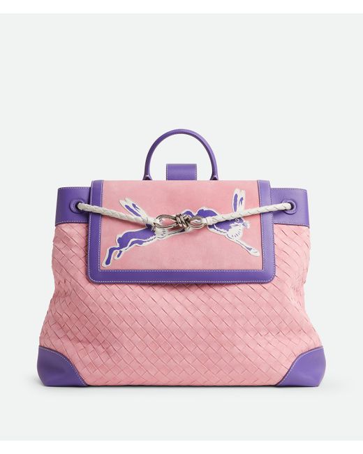 Bottega Veneta Pink Large Andiamo Backpack for men