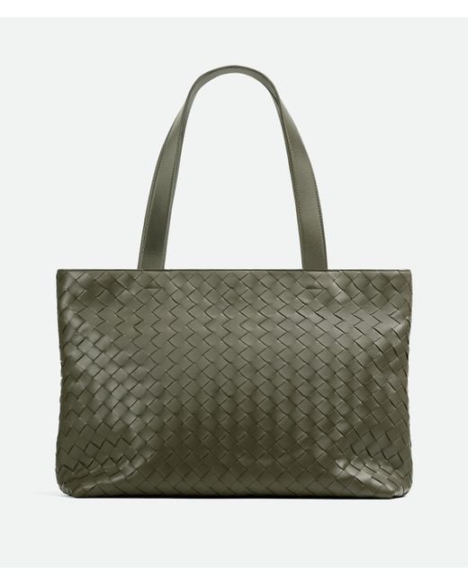 Borsa Tote Intrecciato Piccola Con Zip di Bottega Veneta in Green da Uomo