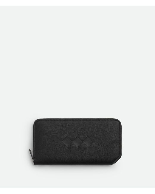 メンズ Bottega Veneta トレ ジップアラウンドウォレット Black