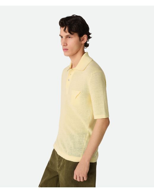 メンズ Bottega Veneta ライトリネン ポロ Green