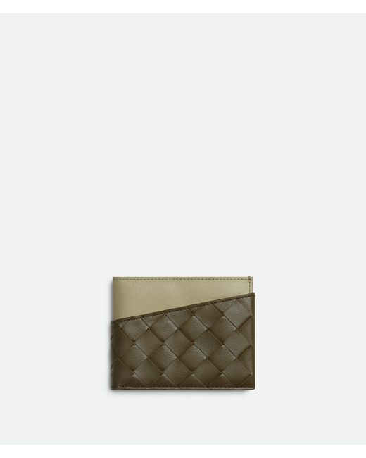 Bottega Veneta Green Intrecciato Oblique Bi-Fold Wallet for men