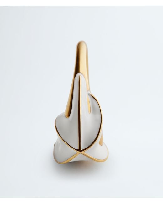 Bottega Veneta White Drop Ring