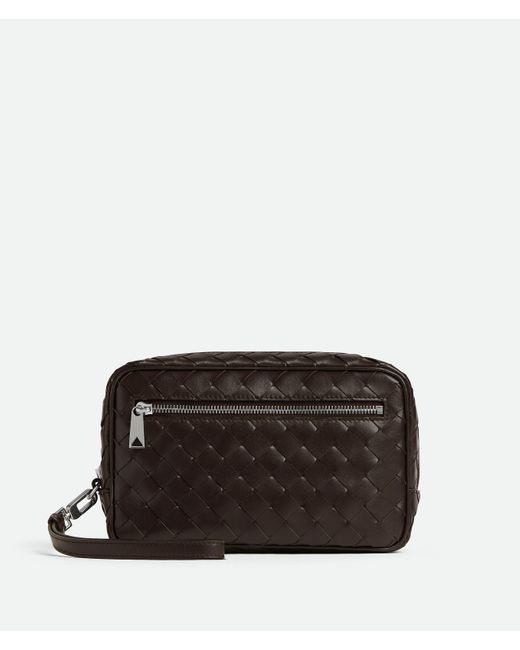 メンズ Bottega Veneta イントレチャート スモール リストレット ポーチ Black