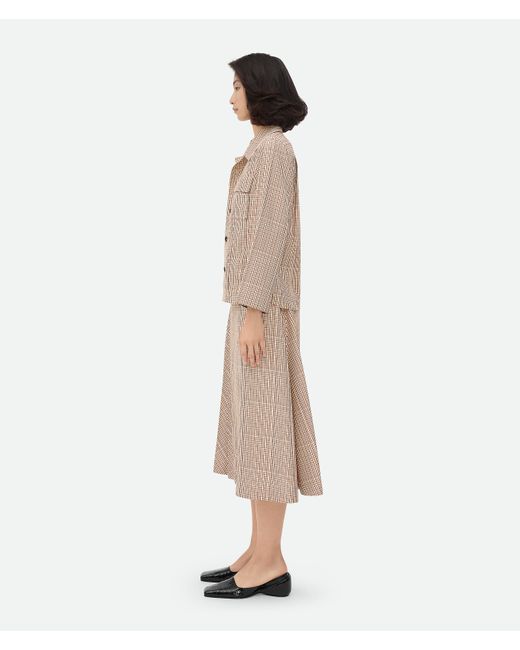 メンズ Bottega Veneta チェック ビスコース シャツ Natural