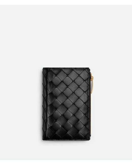 Bottega Veneta 二つ折りファスナーウォレット Black