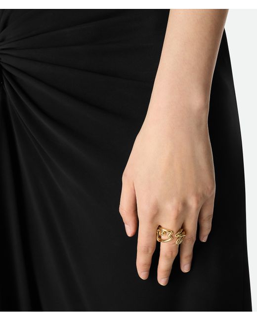Bottega Veneta Metallic Fish Ring