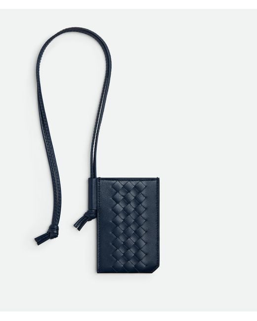 Bottega Veneta Blue Intrecciato Piccolo Badge Holder for men