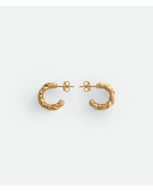 Bottega Veneta White Intreccio Large Earrings