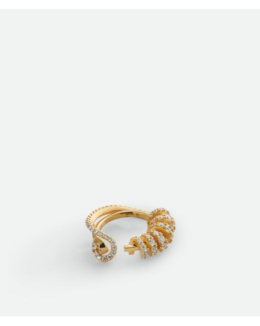 Bottega Veneta Metallic Twist Ring