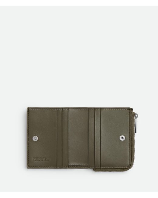 Bottega Veneta Green Intrecciato Stamp Bi-Fold Wallet for men