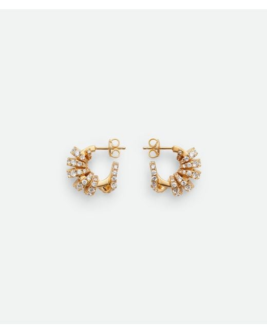 Bottega Veneta White Twist Hoop Earrings