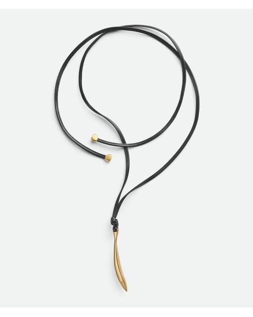 Bottega Veneta Brown Sardine Leather Necklace