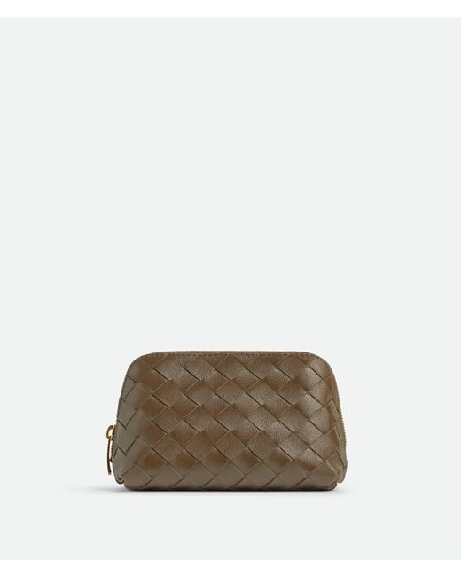 Bottega Veneta Brown Intrecciato Small Half-Moon Beauty Pouch