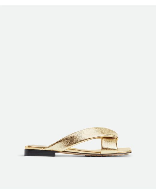 Bottega Veneta Metallic Riva Flat Mule