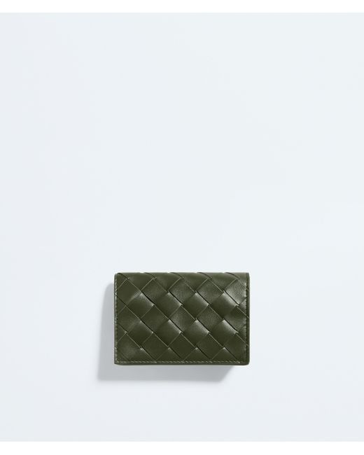 Bottega Veneta Green Intrecciato Business Card Case for men