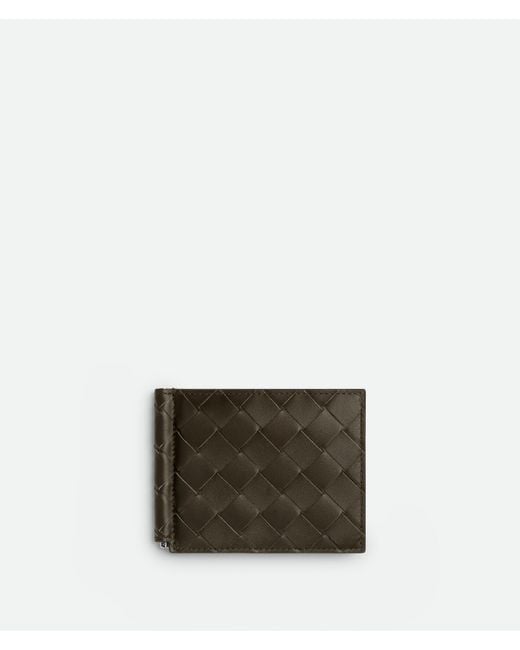 メンズ Bottega Veneta イントレチャート マネークリップ付き二つ折りウォレット Multicolor