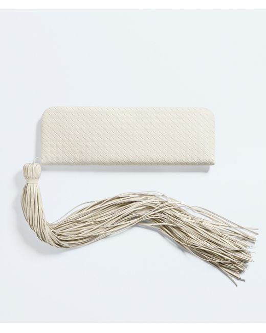 Bottega Veneta White Serata Clutch