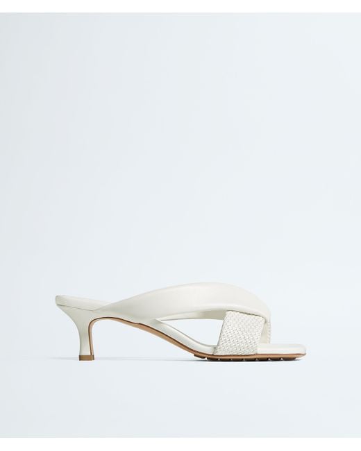 Bottega Veneta White Riva Mule