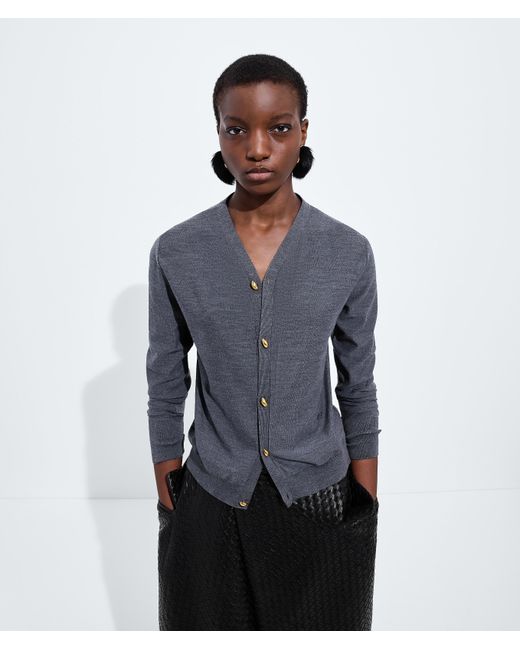 Bottega Veneta Blue Wool Underpinning Cardigan