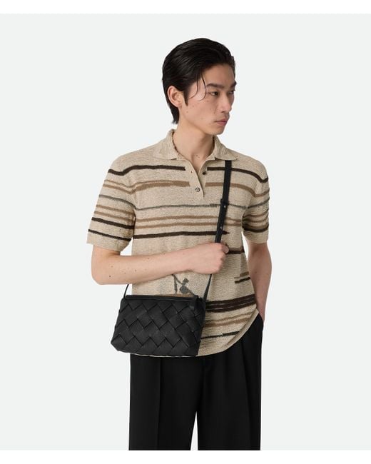 メンズ Bottega Veneta ディアゴ ファスナー メッセンジャー Black