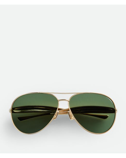 Bottega Veneta Green Sardine Aviator Sunglasses