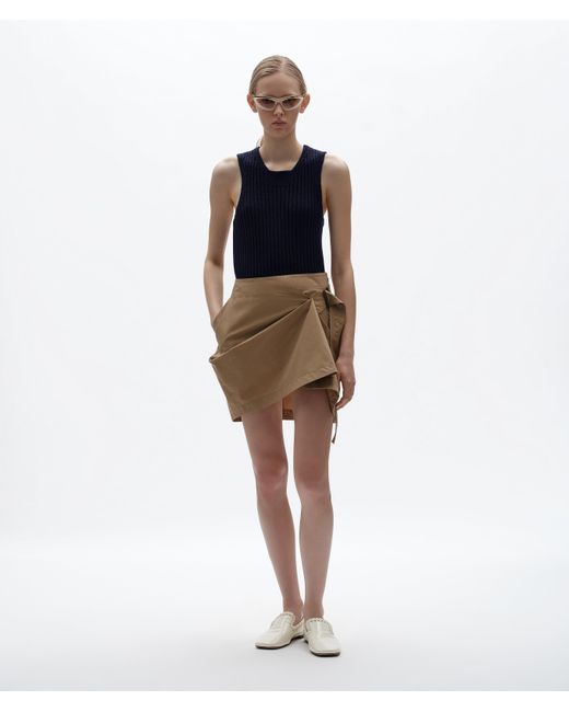 Bottega Veneta White Compact Cotton Poplin Skirt