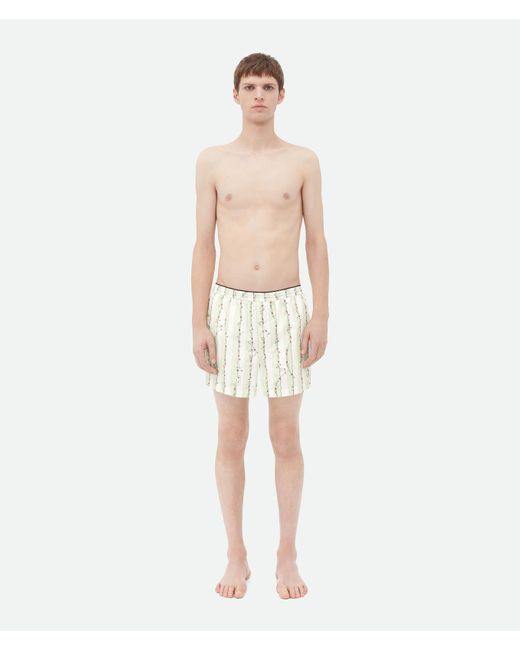 Bottega Veneta Natural Printed Swimmers Nylon Swim Shorts for men