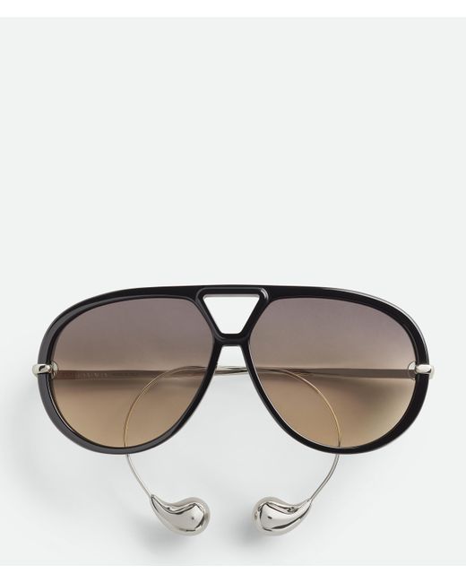 Bottega Veneta ドロップ パイロット サングラス Brown