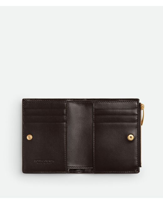 Bottega Veneta イントレチャート スモール 二つ折りウォレット Black