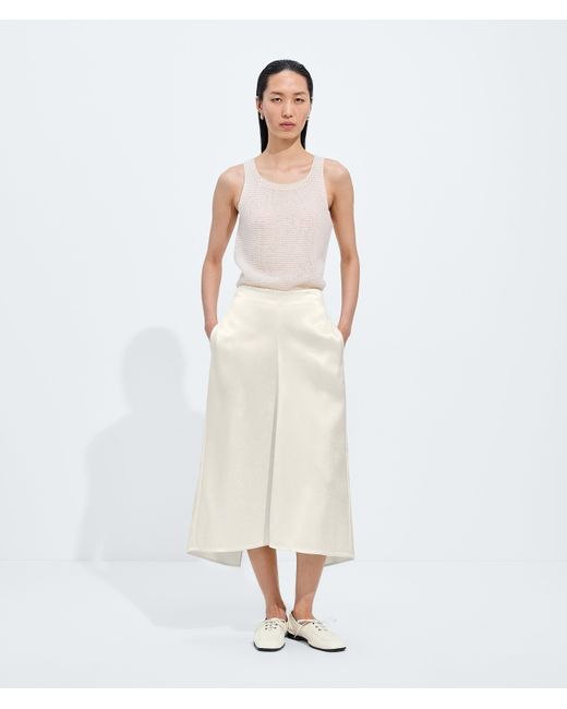 Bottega Veneta White Shiny Cupro Skirt