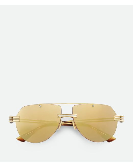 Bottega Veneta Natural Bolt Aviator Sunglasses