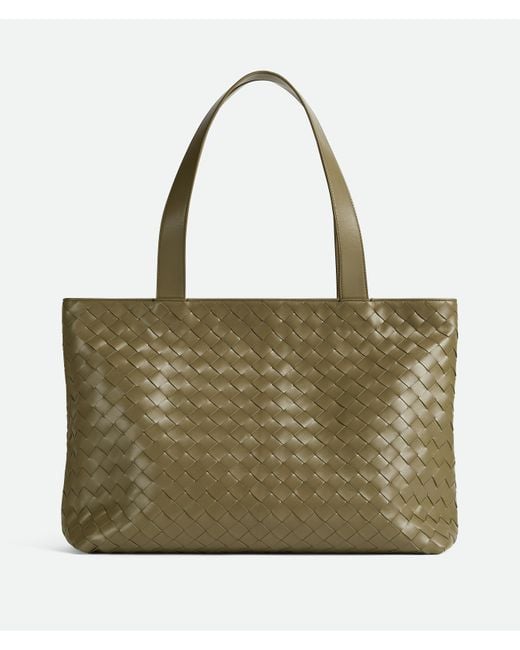 Borsa Tote Intrecciato Piccola Con Zip di Bottega Veneta in Green da Uomo