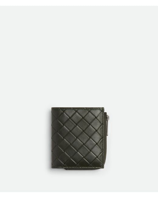 Bottega Veneta Green Intrecciato Stamp Bi-Fold Wallet for men