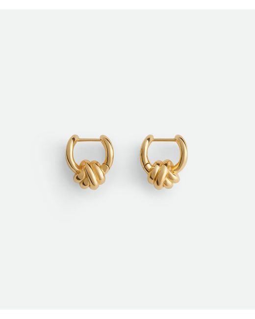 Bottega Veneta White Knot Hoop Ohrringe