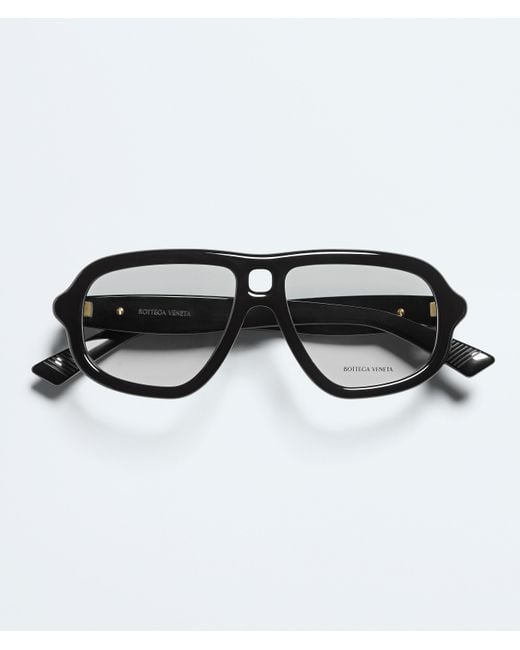 Bottega Veneta Black Sophia Ribbon Aviator Eyeglasses
