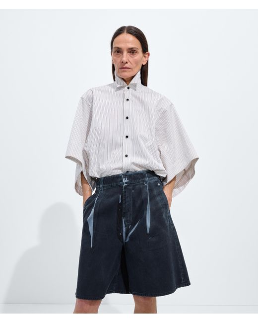 Bottega Veneta White Overdyed Denim Shorts