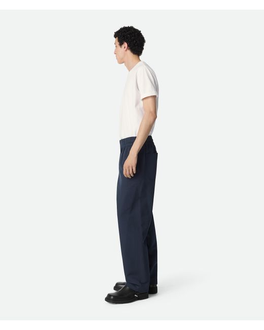 Bottega Veneta Hose Aus Seide Und Baumwolltwill in Blue für Herren