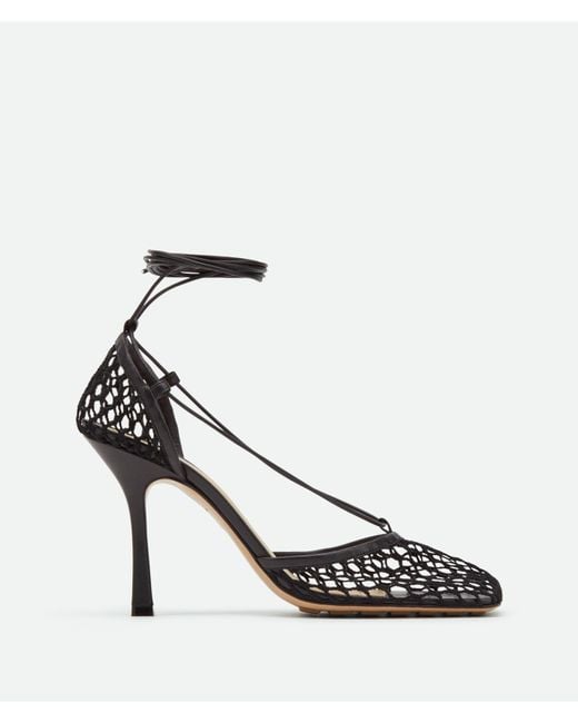 Bottega Veneta White Stretch Stiletto Heel Sandal
