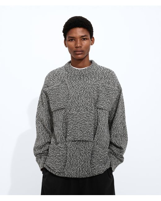 Bottega Veneta Gray Cotton Intrecciato Sweater for men