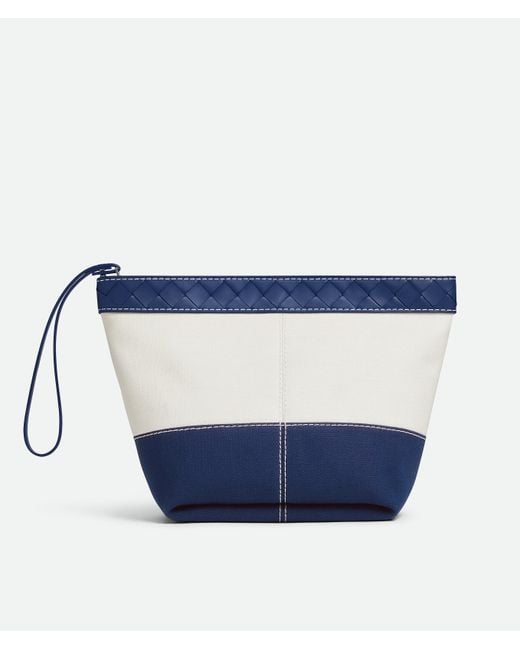 Bottega Veneta Blue Flip Flap Medium Pouch