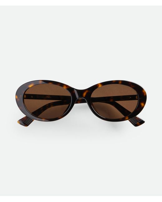 Bottega Veneta Brown Classic Oval Sunglasses