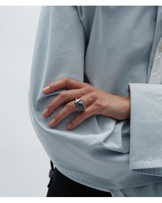 Bottega Veneta White Drop Ring