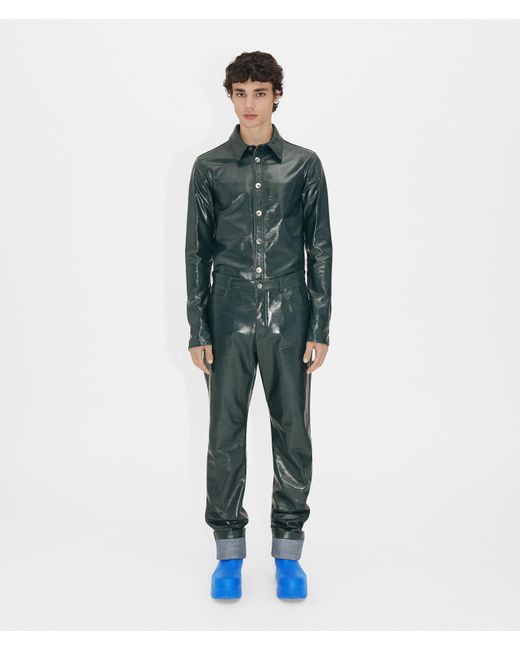mens green leather pants