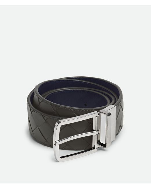 Bottega Veneta Blue Intrecciato Reversible Belt for men
