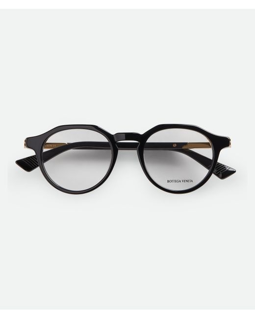 Bottega Veneta Black Forte Recycled Acetate Panthos Eyeglasses for men