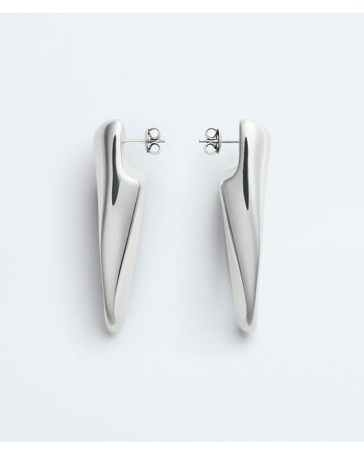 Bottega Veneta White Large Prisma Earrings