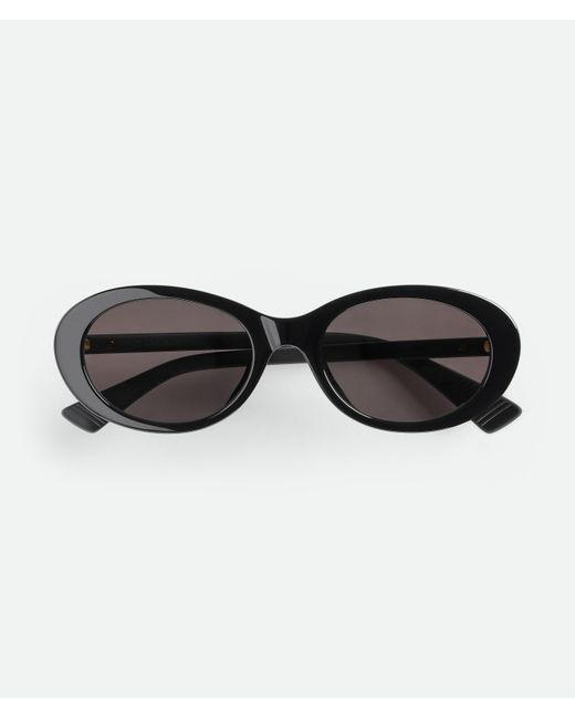 Bottega Veneta Black Classic Oval Sunglasses