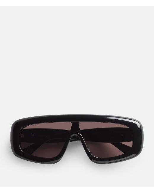 Bottega Veneta Black Bombe Shield Sunglasses