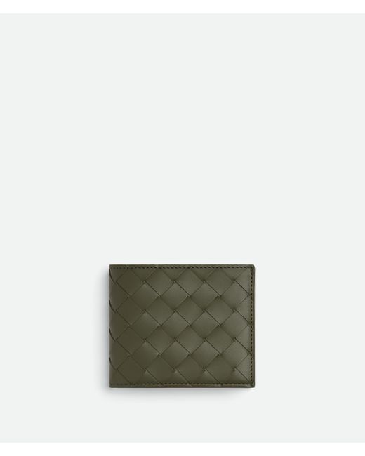 Bottega Veneta Green Intrecciato Bi-Fold Wallet With Coin Purse for men