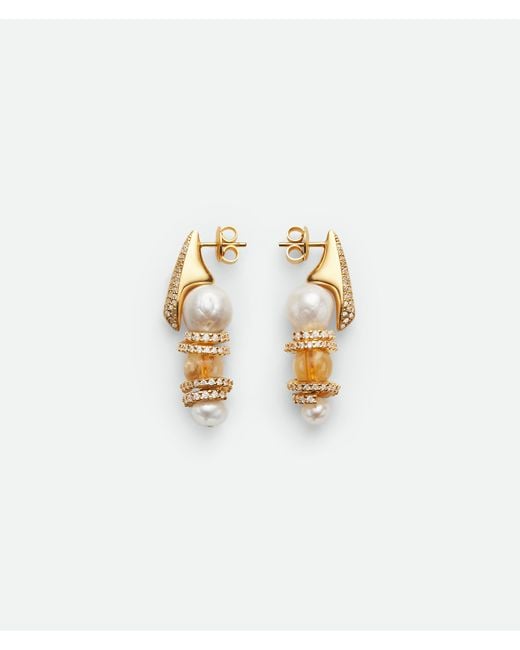 Bottega Veneta White Twist Earrings